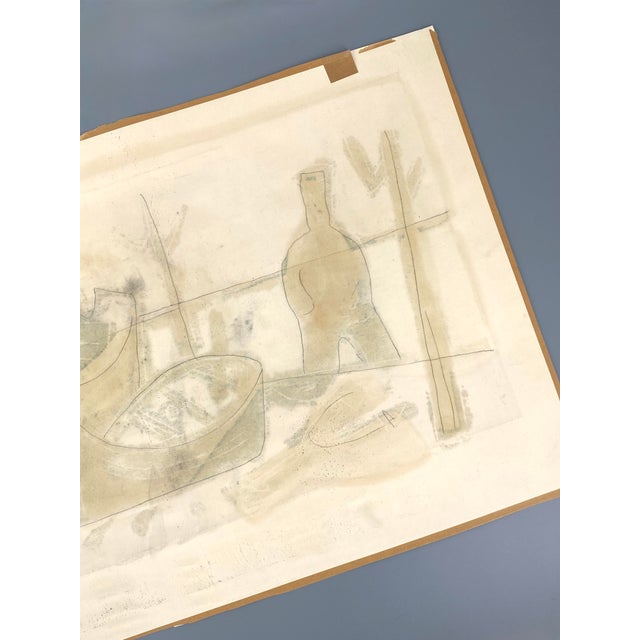 Ulrich Knispel, Am Steg, 1952, Monotype and Gouache on Paper For Sale - Image 4 of 13
