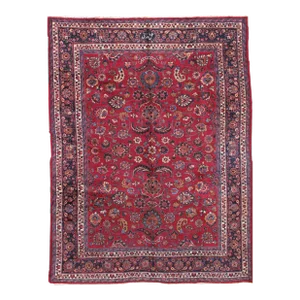 1910s Handmade Antique Persian Mashad Rug 8.7' X 11'