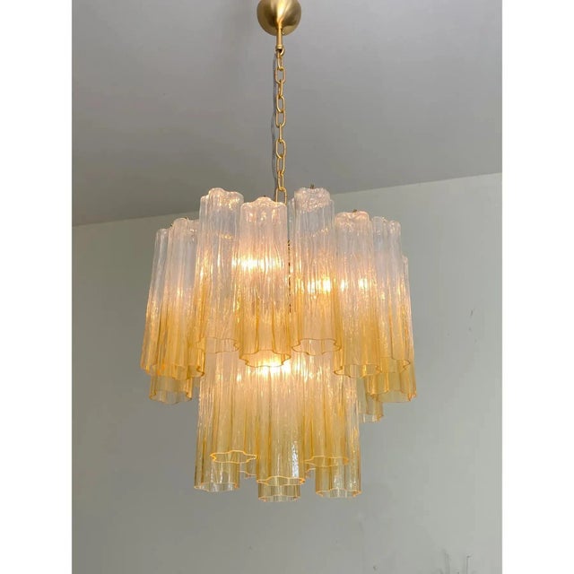 Metal Murano Glass Chandelier in Venini Style by Simoeng for Simoeng For Sale - Image 7 of 11