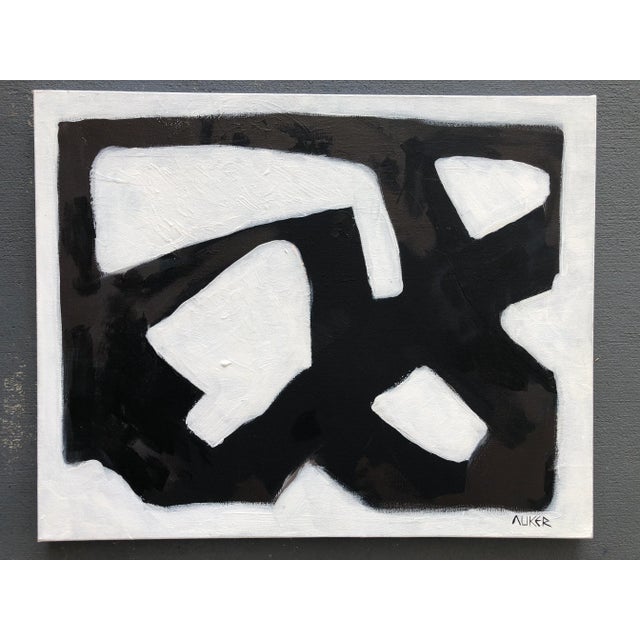 An abstract painting on stretched canvas, wired and ready to hang. Sides painted white, COA included. Unframed. Cassandra...