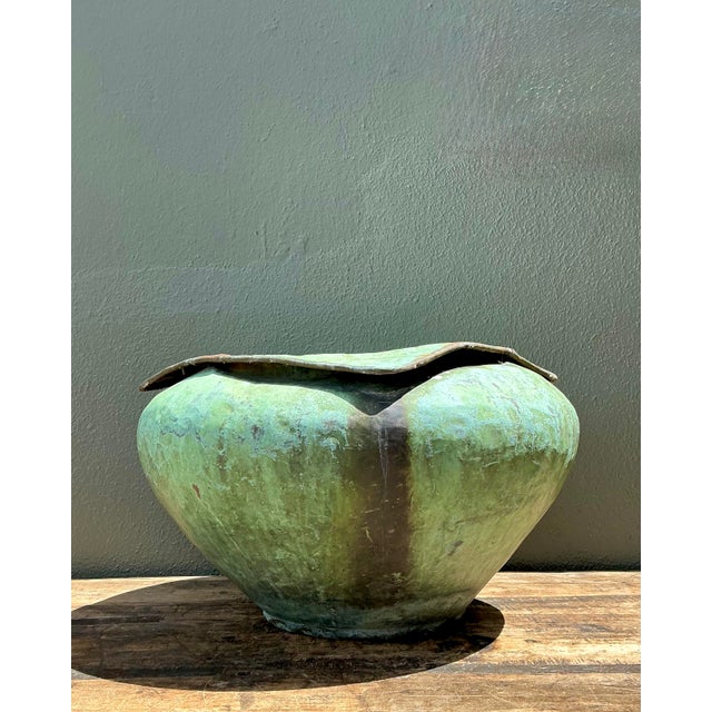 Late 20th Century Vintage Heavily Patinated Bronze Planter For Sale - Image 5 of 12