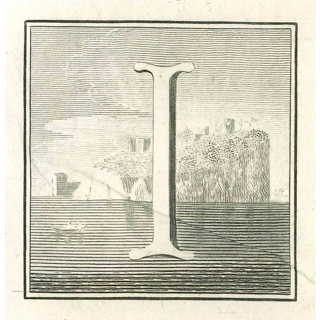 Letter i is an etching realized by luigi vanvitelli. The etching belongs to the print suite “antiquities of herculaneum...