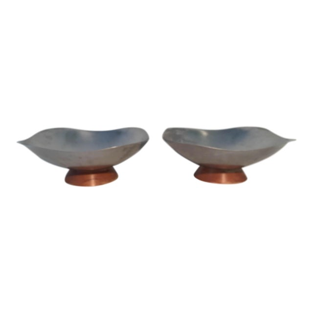 Mid-Century Stainless Steel Bowls - A Pair For Sale