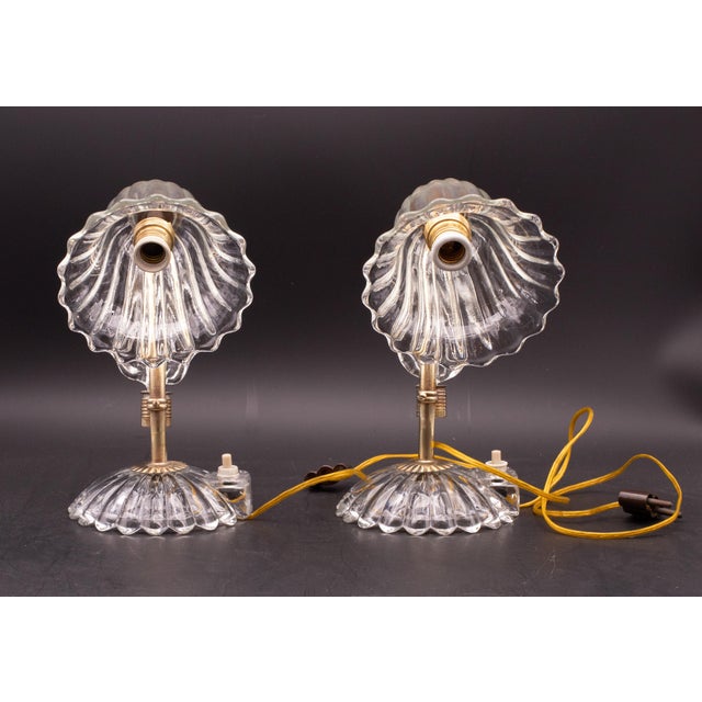 Set of 2 Art Decò Murano Glass Barovier E Toso Table Lamp, 1940 For Sale - Image 6 of 12