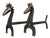 Mid-Century Brutalist Wrought Iron Horse Andirons or Fire Dogs, 1950s, Set of 2 For Sale