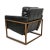 2020s Piper Black Leather & Bronze Club Chair For Sale - Image 5 of 7