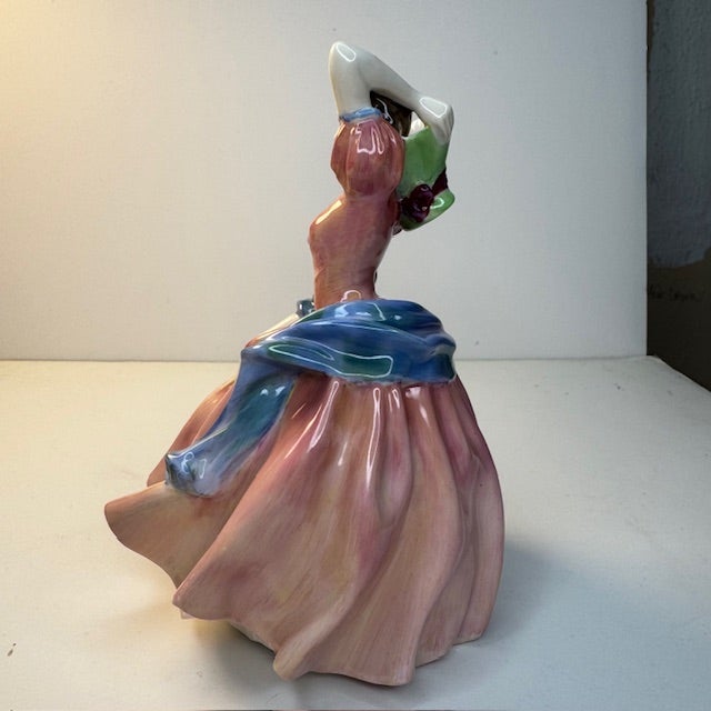 English Vintage 1952 Royal Doulton May Time Figurine Hn2113 Pink Blue Bone China For Sale - Image 3 of 13