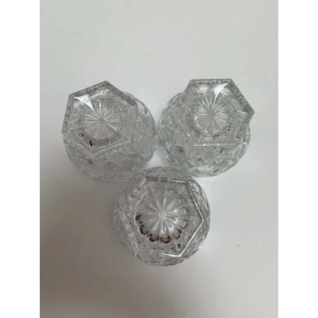 Vintage Cut Glass Votive Candleholders, Set of Three For Sale In Sacramento - Image 6 of 8