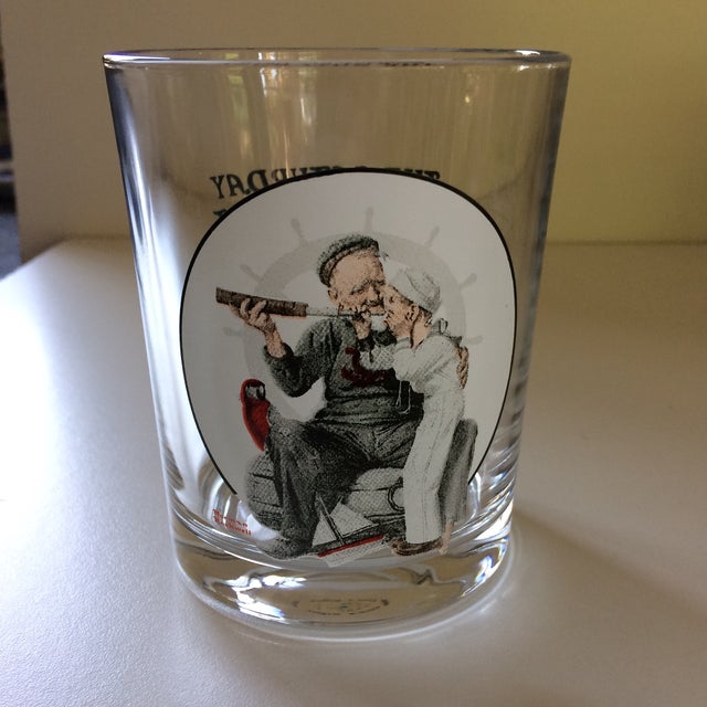 Norman Rockwell Saturday Evening Post LoBall Glasses Set of 7 Chairish