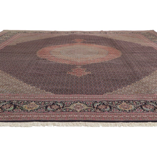Victorian Vintage Persian Mahi Tabriz Rug, 11'04 X 16'05 For Sale - Image 3 of 10