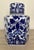 1980s Hexagonal Blue and White Ginger Jar For Sale - Image 4 of 6