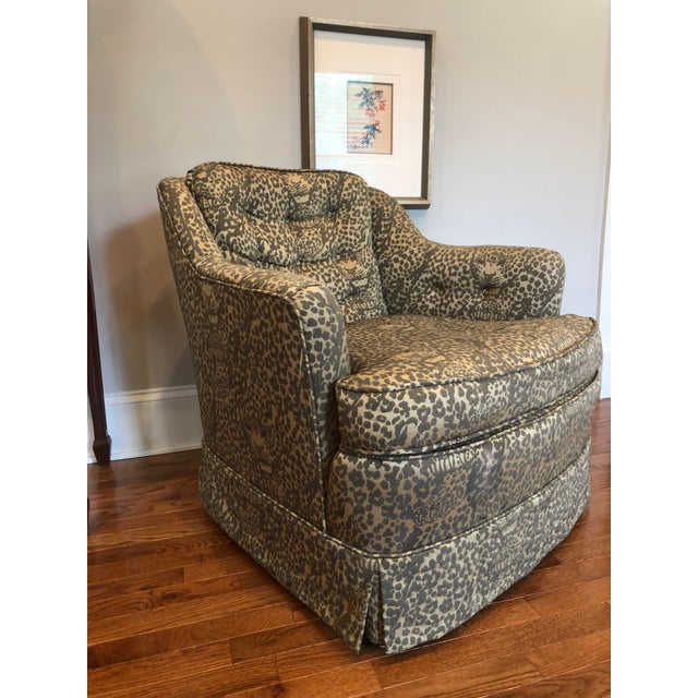 Mid Century Leopard Print Accent Chair | Chairish