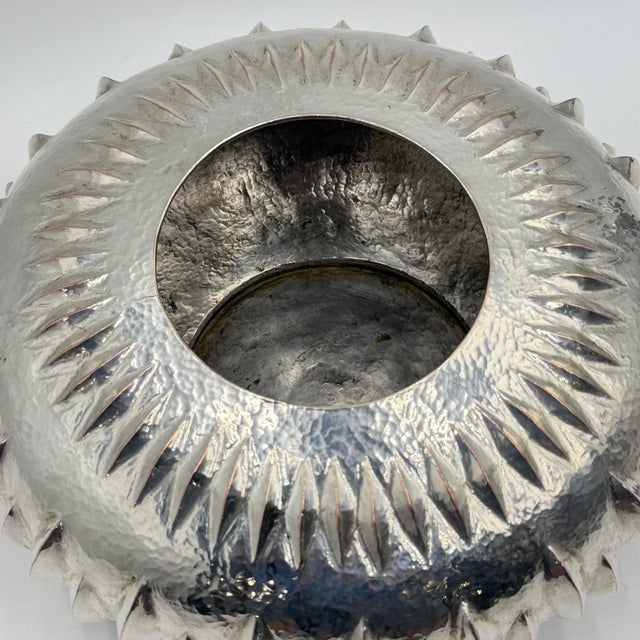 1960s Los Castillo Taxco Mexican Modernist Silver Plate Copper Sculptural Bowl For Sale - Image 9 of 18