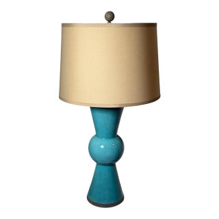 Currey & Company Upbeat Teal Table Lamp For Sale