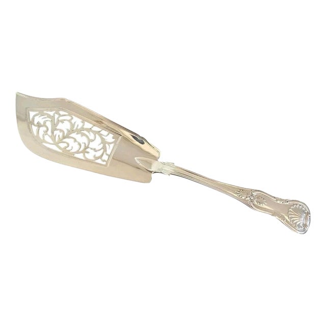 Antique Victorian Sterling Silver Kings Pattern Fish Server by William Eaton, 1841 For Sale