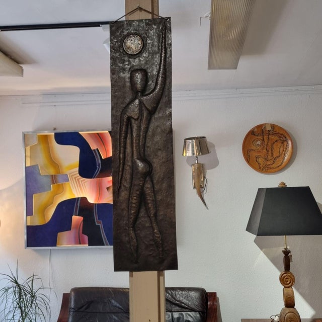 1960s Hammered Copper Wall Relief, 1969 For Sale - Image 5 of 11