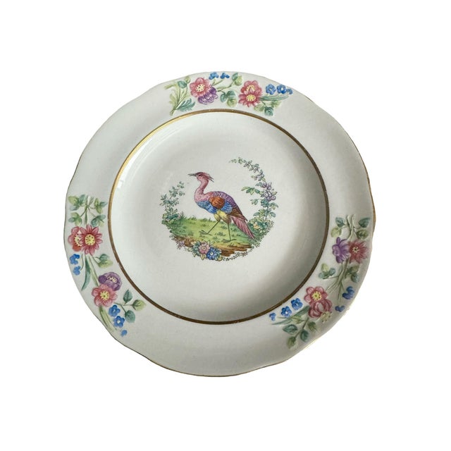 Early 19th Century Antique Copeland Spode Plate With Exotic Bird - Set of Five For Sale - Image 5 of 9