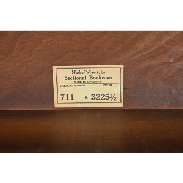 Antique Globe Wernicke Arts & Crafts Mahogany Five-Stack Barrister Bookcase, Circa 1900 For Sale - Image 9 of 12