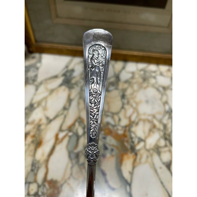 Metal Silver Plated Ladle With Intricate Handle Design by Rogers Brothers For Sale - Image 7 of 8