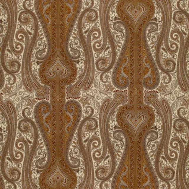 Sample- Schumacher Chavant Paisley Fabric in Caramel For Sale