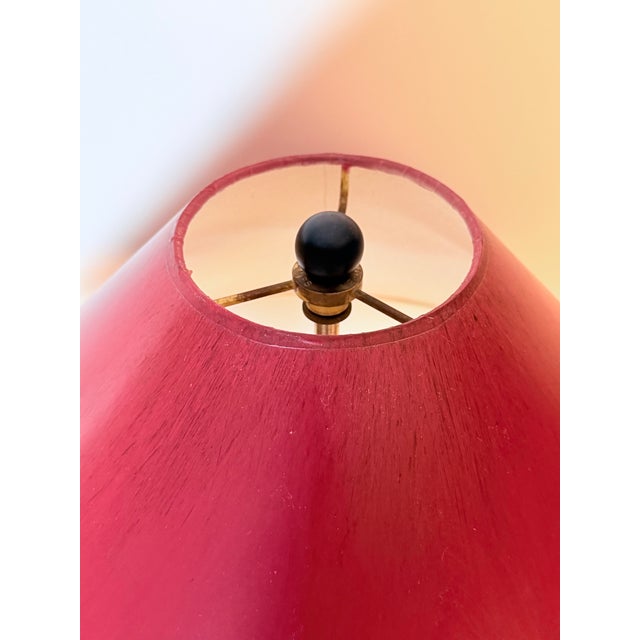Farmhouse Frederick Cooper Chicago Tole Apple and Iron Candelabra Table Lamp, 1950s Folk Art Toleware For Sale - Image 3 of 10