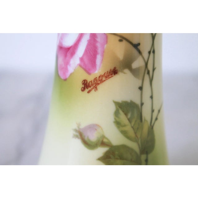 Mid 20th Century Vintage Hand Painted Porcelain Hatpin Holder For Sale - Image 5 of 9