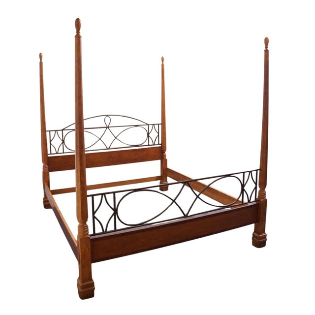 Contemporary Alexander Julian Home Colours Collection Cherry Early American Traditional King Size Four Poster Bed For Sale - Image 3 of 9