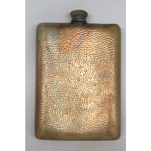 Mid-Century Modern Early 20th Century Hammered Hip Whiskey Liquored 1920s Metal Flask 4713b For Sale - Image 3 of 10