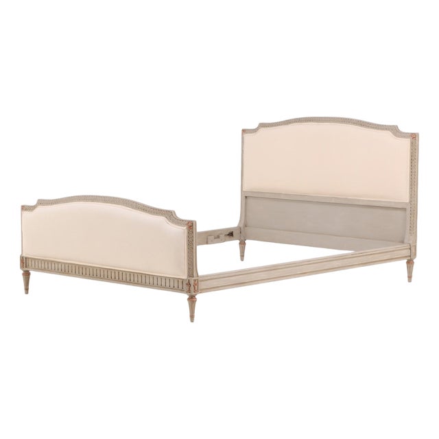 A French Louis XVI Style Painted Queen Bed, C. 1940. For Sale