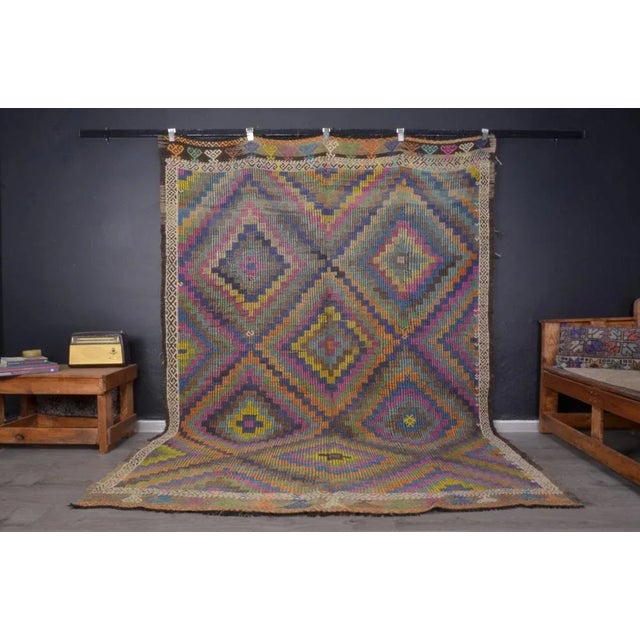 Turkish Colorful Kilim For Sale - Image 11 of 11