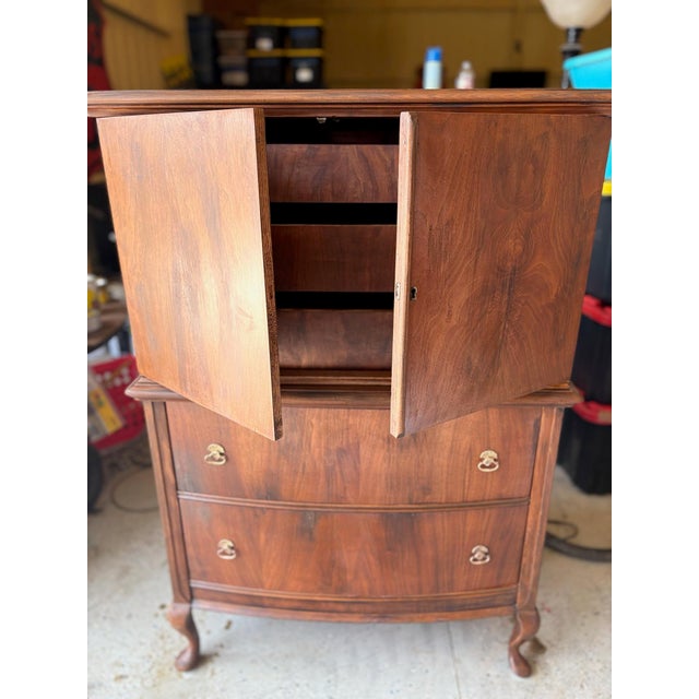 Wood Linen Closet With Victorian Hardware For Sale - Image 7 of 12