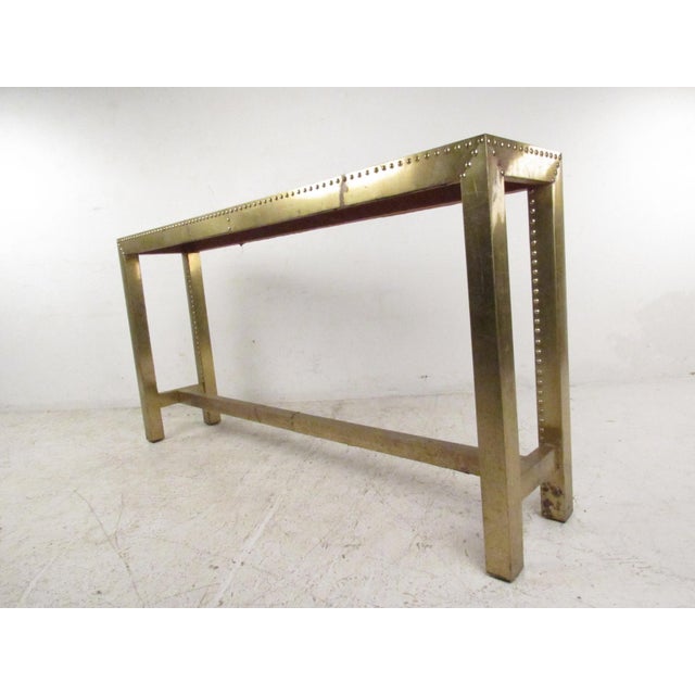 1970s Unique Mid-Century Brass Console Table For Sale In New York - Image 6 of 12