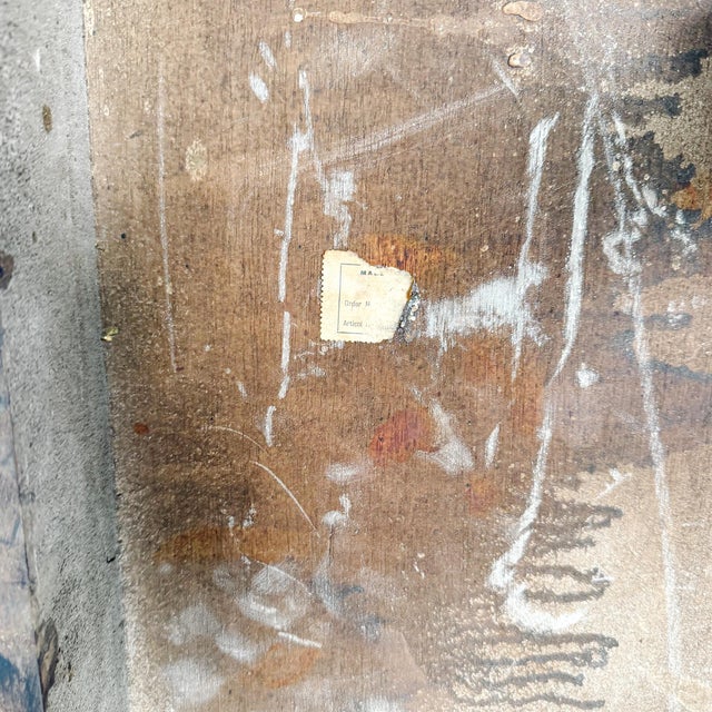 1950s Neoclassical Style Italian Gilt & Cream Painted Finish Demilune Console Table For Sale - Image 13 of 13