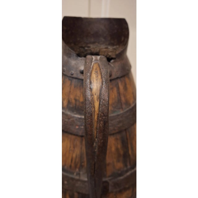Mid 18th Century Antique French Wood and Iron Wine Pitcher For Sale - Image 5 of 12
