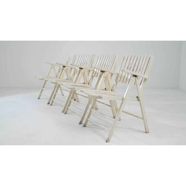 20th Century French Wooden Garden Chairs, Set of Four For Sale - Image 11 of 12