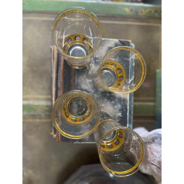 Glass Mid 20th Century Set of Four (4) Antiqua Highball Barware For Sale - Image 7 of 7