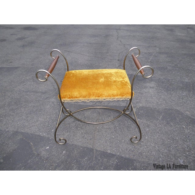 Vintage Hollywood Regency Gold Velvet Vanity Chair Chairish