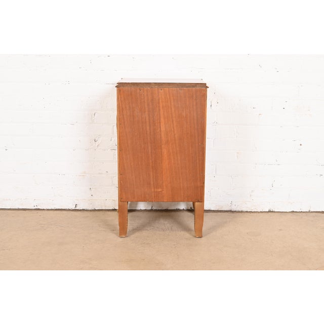 Antique French Provincial Louis XV Walnut and Parcel Painted Nightstand, Circa 1920s For Sale - Image 10 of 12