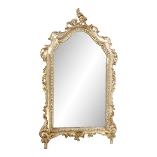 Mid-20th Century Italian Rococo Style Carved Giltwood Wall Mirror For Sale