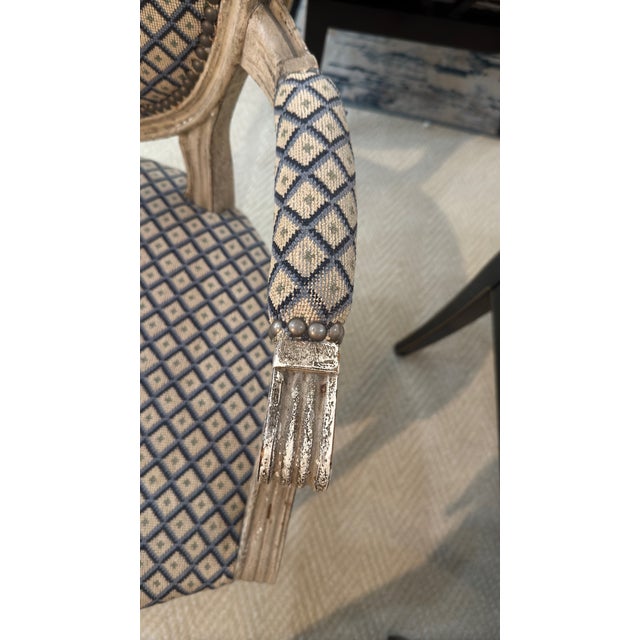 Very Rare! Pair of Louis XVI Period Painted Fauteuils With Hand Needlepoint Upholstery, France Circa 1770 For Sale - Image 11 of 13