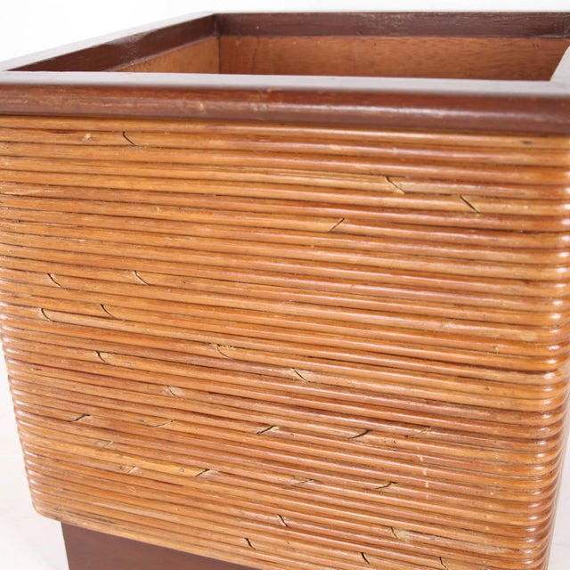 Vintage Rattan and Wood Planter, 1970s For Sale - Image 10 of 13