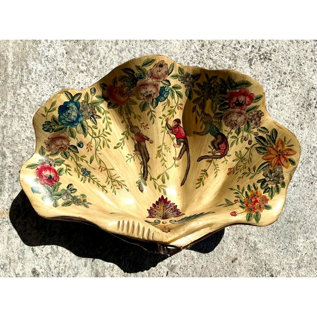 This exquisite hand-painted faux clam shell is a true statement piece, blending vintage Regency charm with nature-inspired...