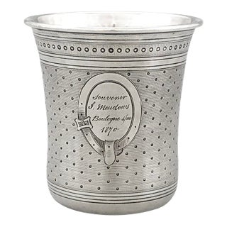 French First Standard (950/1000) Solid Silver Beaker by Pellerin and Lemoing, Paris, 1870 For Sale