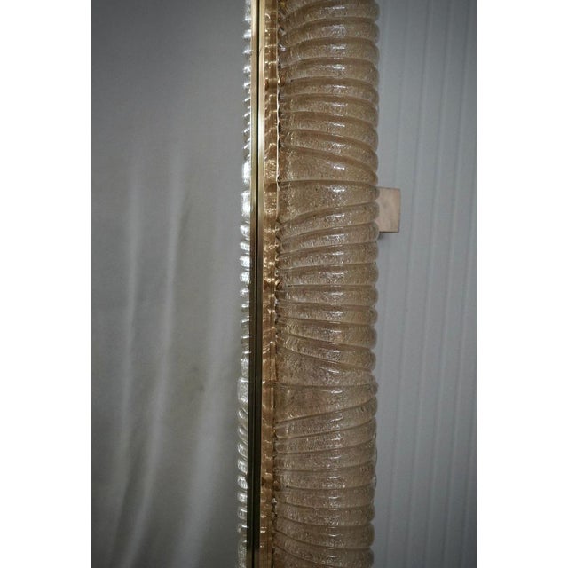 Illuminated Golden Murano Glass and Brass Wall Mirror, 2000 For Sale - Image 3 of 13