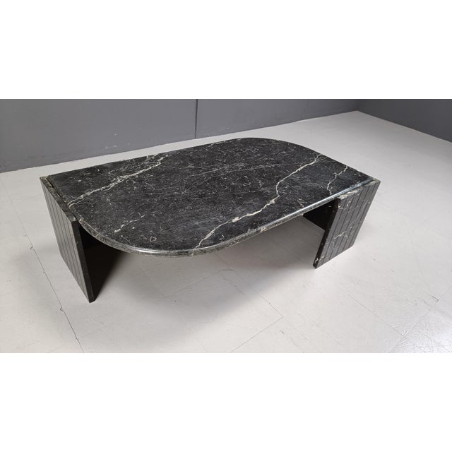Vintage Black Marble Coffee Table from Roche Bobois, 1970s For Sale - Image 10 of 10