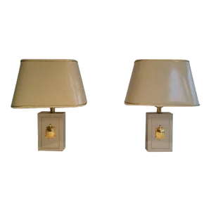 Lamps with Gild Turtles Ornaments, circa 1970 - A Pair