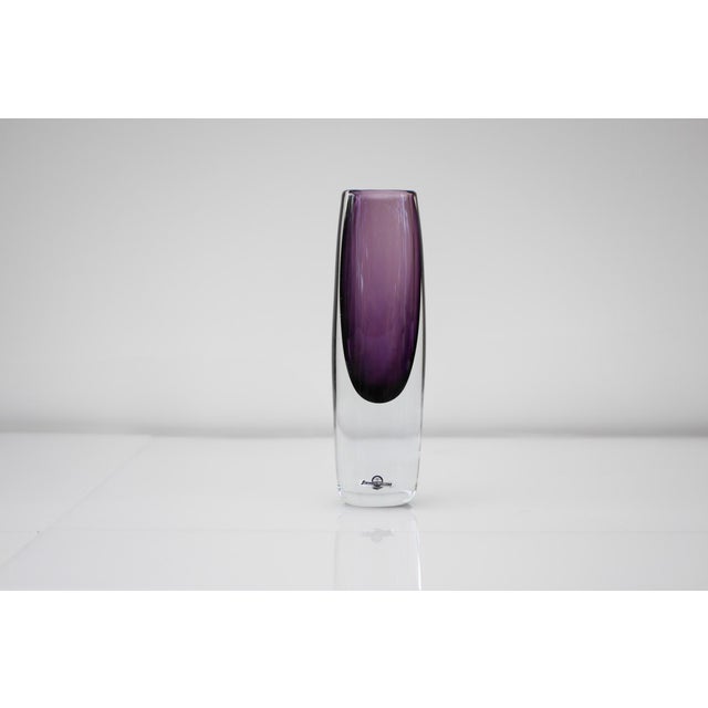 Mid-Century Art Vase in Purple Sommerso Glass by Gunnar Nylund for Strömbergshyttan, Sweden For Sale - Image 11 of 11