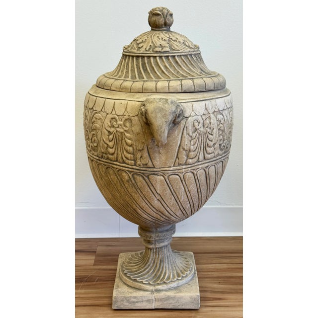 Late 20th Century Oversized Rams Head Urn For Sale - Image 5 of 11