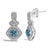 Contemporary Sterling Silver Cushion Cut Blue Topaz and Diamond Accent Twist Motif Dangle Earrings For Sale - Image 3 of 4