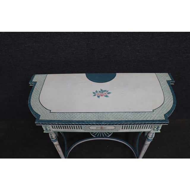 Cream Maitland-Smith Hand-Painted Floral Accent Table For Sale - Image 8 of 13